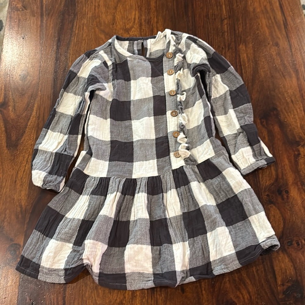 City Mouse Size 5 Black and White Gingham Dress